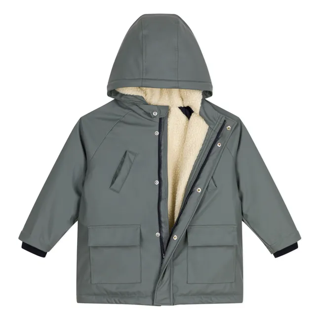 Impermeable con forro de sherpa | Verde