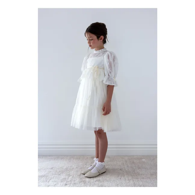 Robe Dentelle Tulle | Ecru