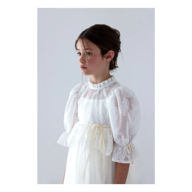 Robe Dentelle Tulle | Ecru