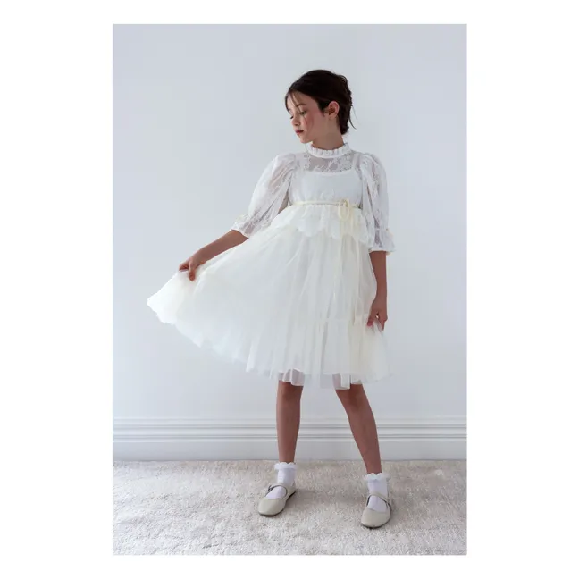 Robe Dentelle Tulle | Ecru