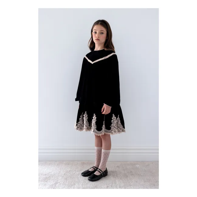 Robe Dentelle Velours | Noir