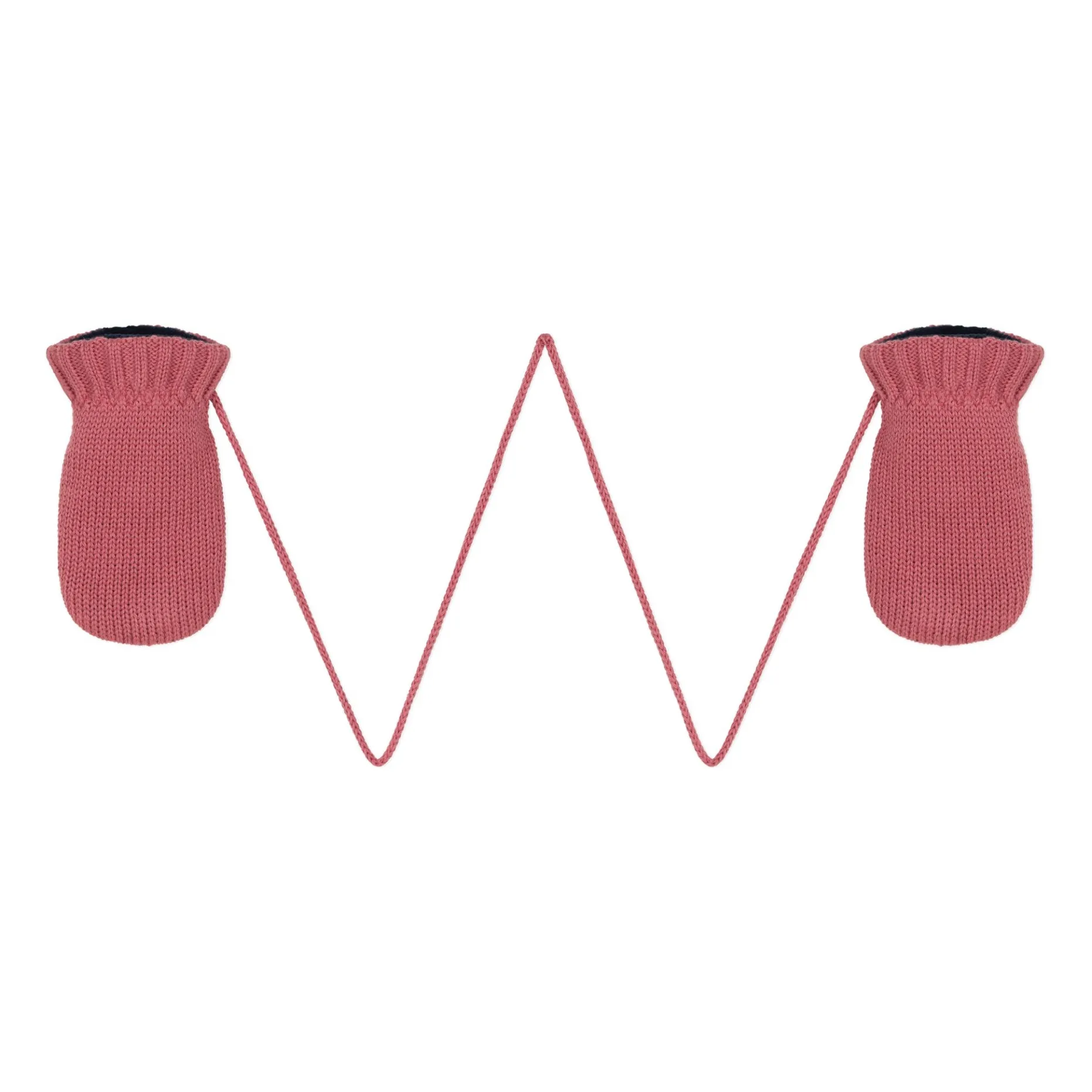 Petit Bateau Pink Baby Fleece-Lined Knit Mittens