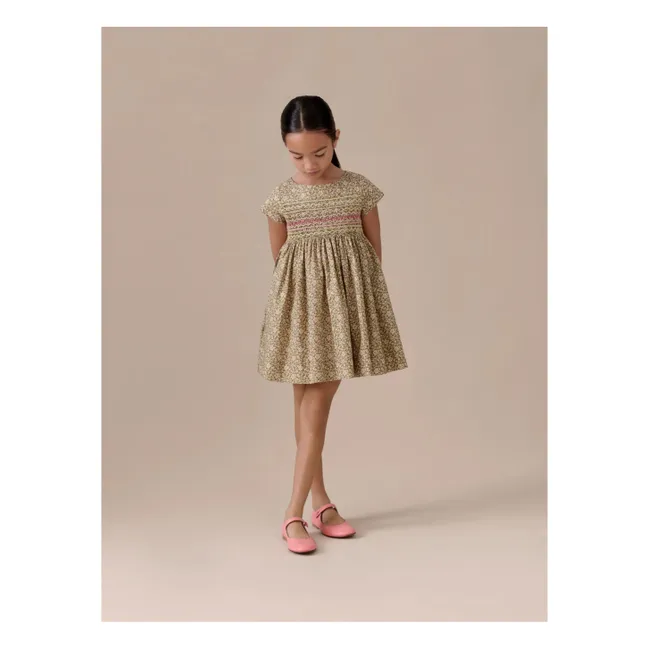 Vestido Duchesse Liberty de algodón orgánico | Verde