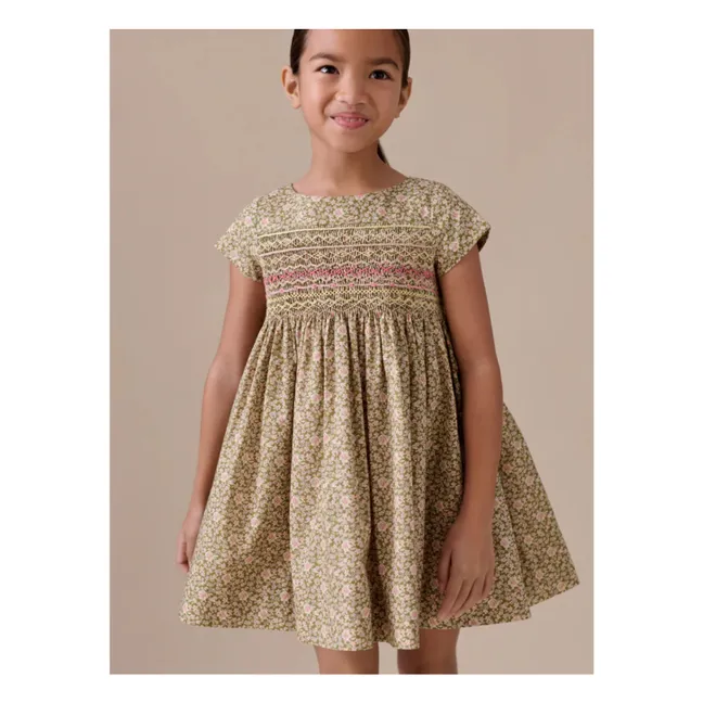 Vestido Duchesse Liberty de algodón orgánico | Verde