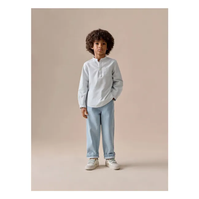 Kurta Claude Estera de algodón orgánico | Azul Gris