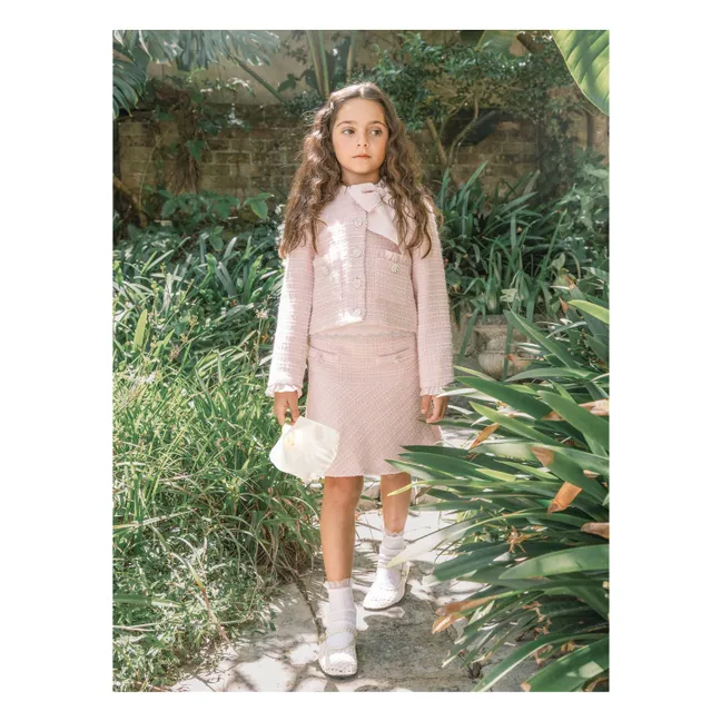 Jupe Powdered Petal Tweed | Rose poudré
