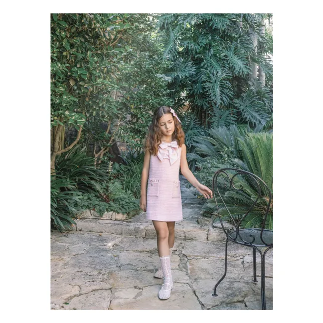 Powdered Petal Tweed Dress | Powder pink