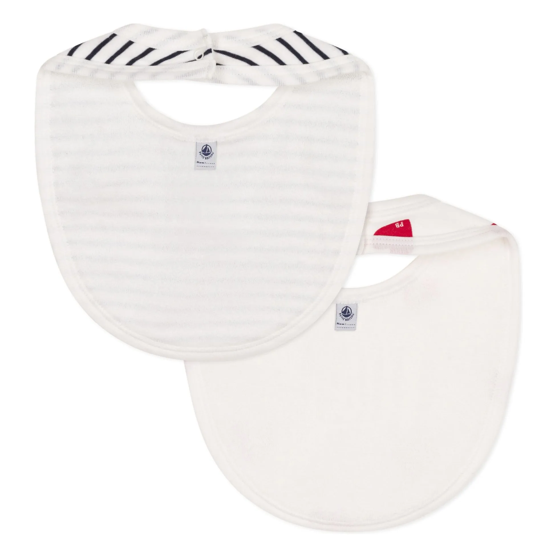 Lot 2 Bavoirs Cœurs | Blanc- Image produit n°2