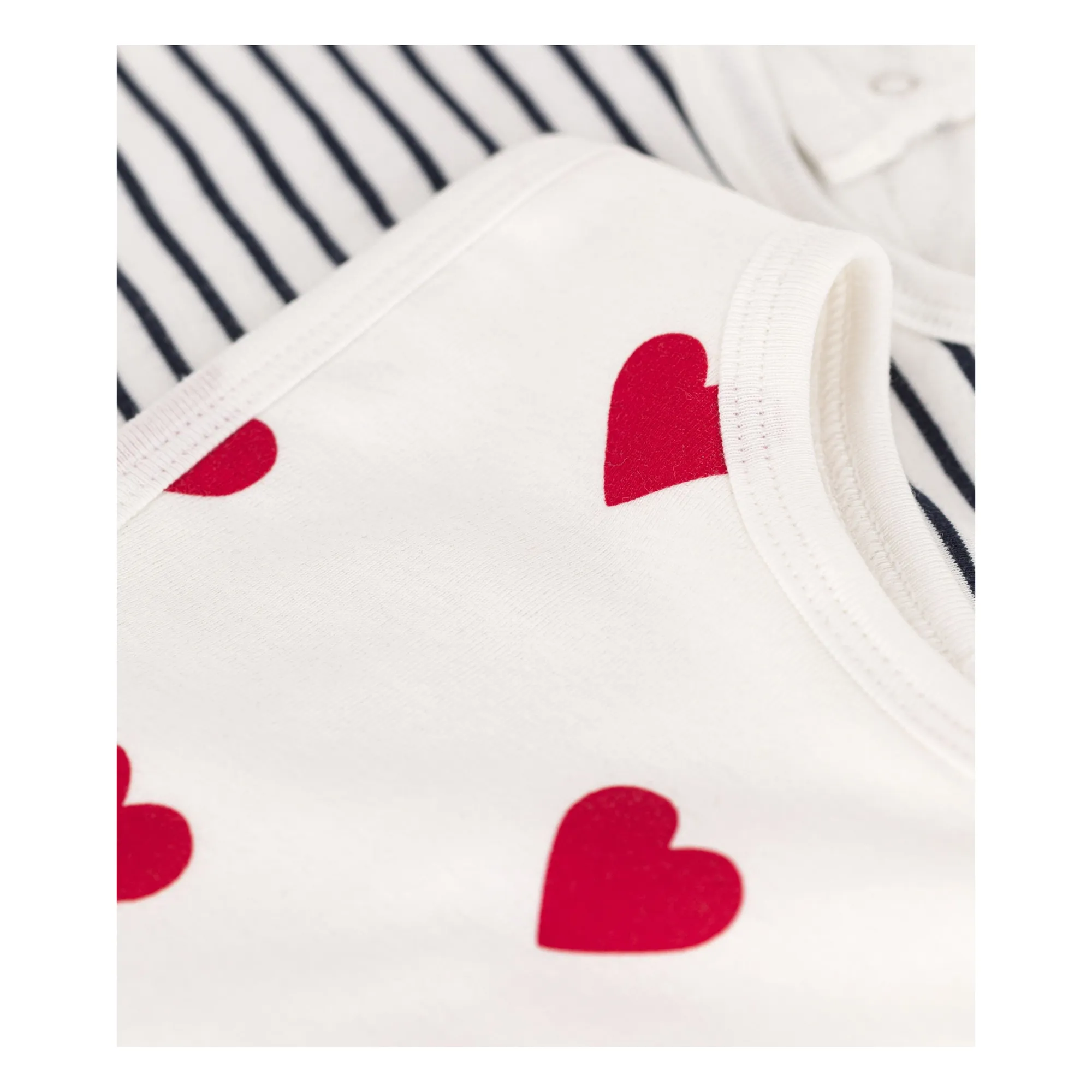 Petit Bateau - Lot 2 Bavoirs Cœurs (Petit Bateau) - Image 1