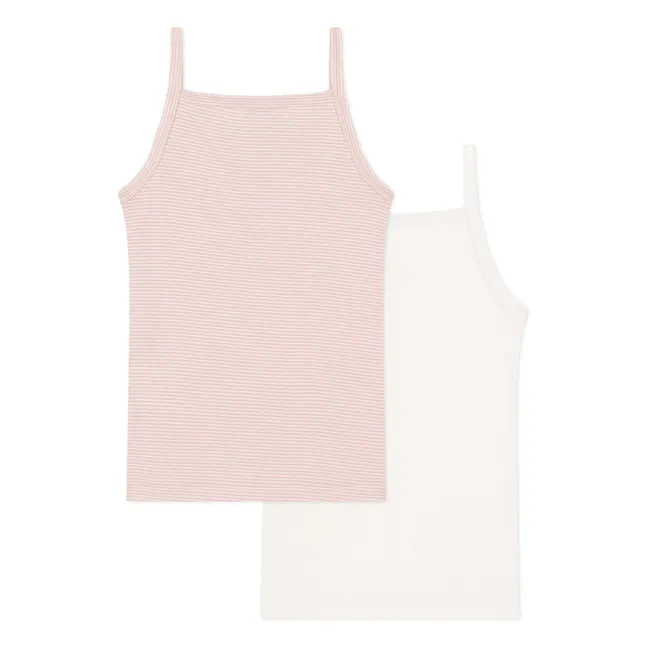 Lote 2 Camisetas de tirantes a rayas | Rosa