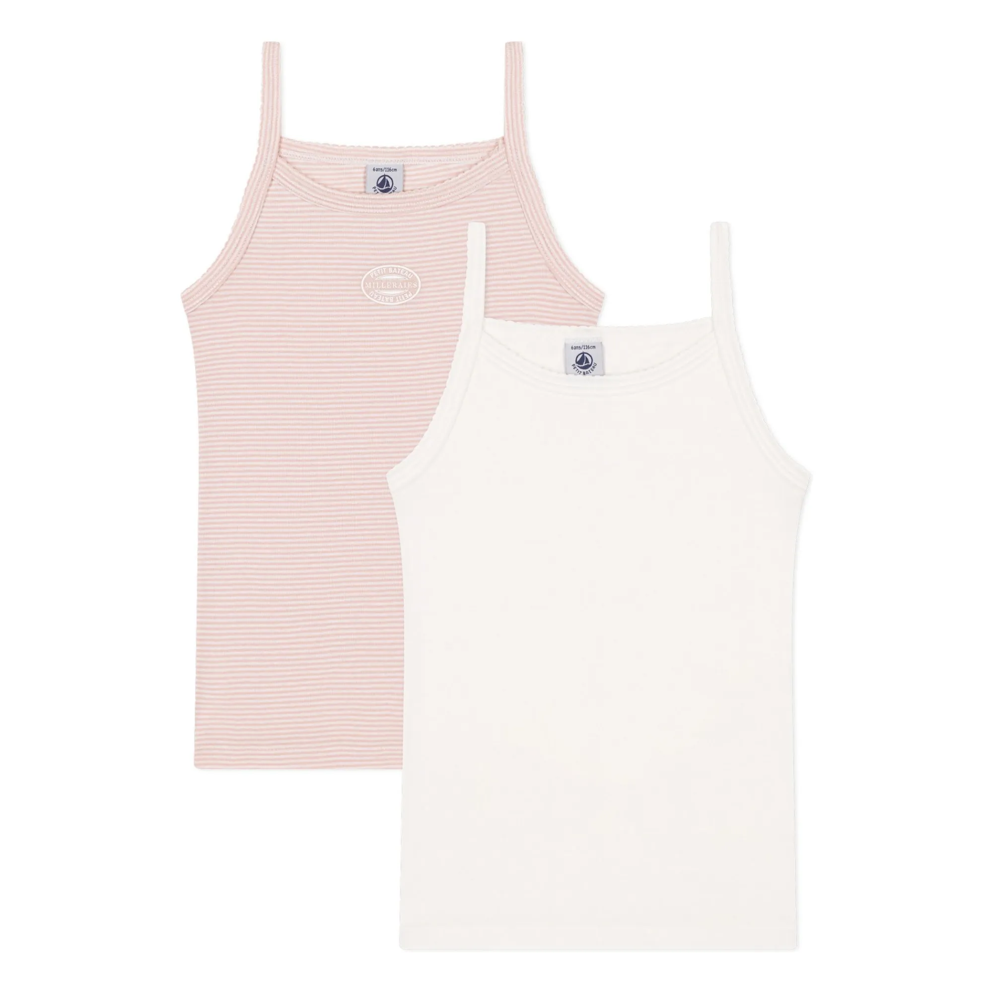 Petit Bateau Pink Lot 2 Striped Tank Tops