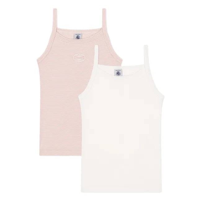 Lote 2 Camisetas de tirantes a rayas | Rosa