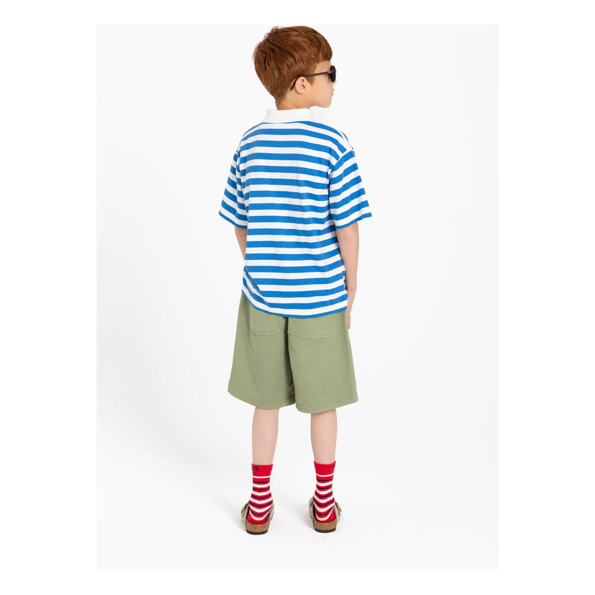 Polo Tilo Rayé Coton Bio | Bleu roi- Image produit n°5