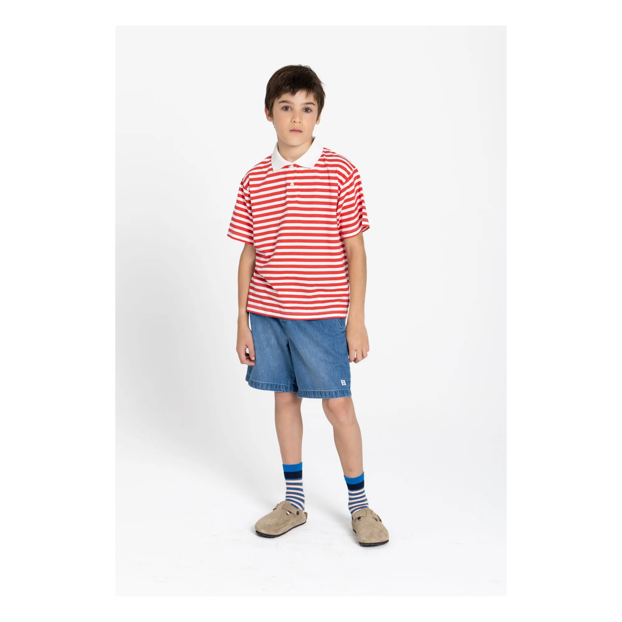 Polo Tilo Rayé Coton Bio | Rouge foncé- Image produit n°3