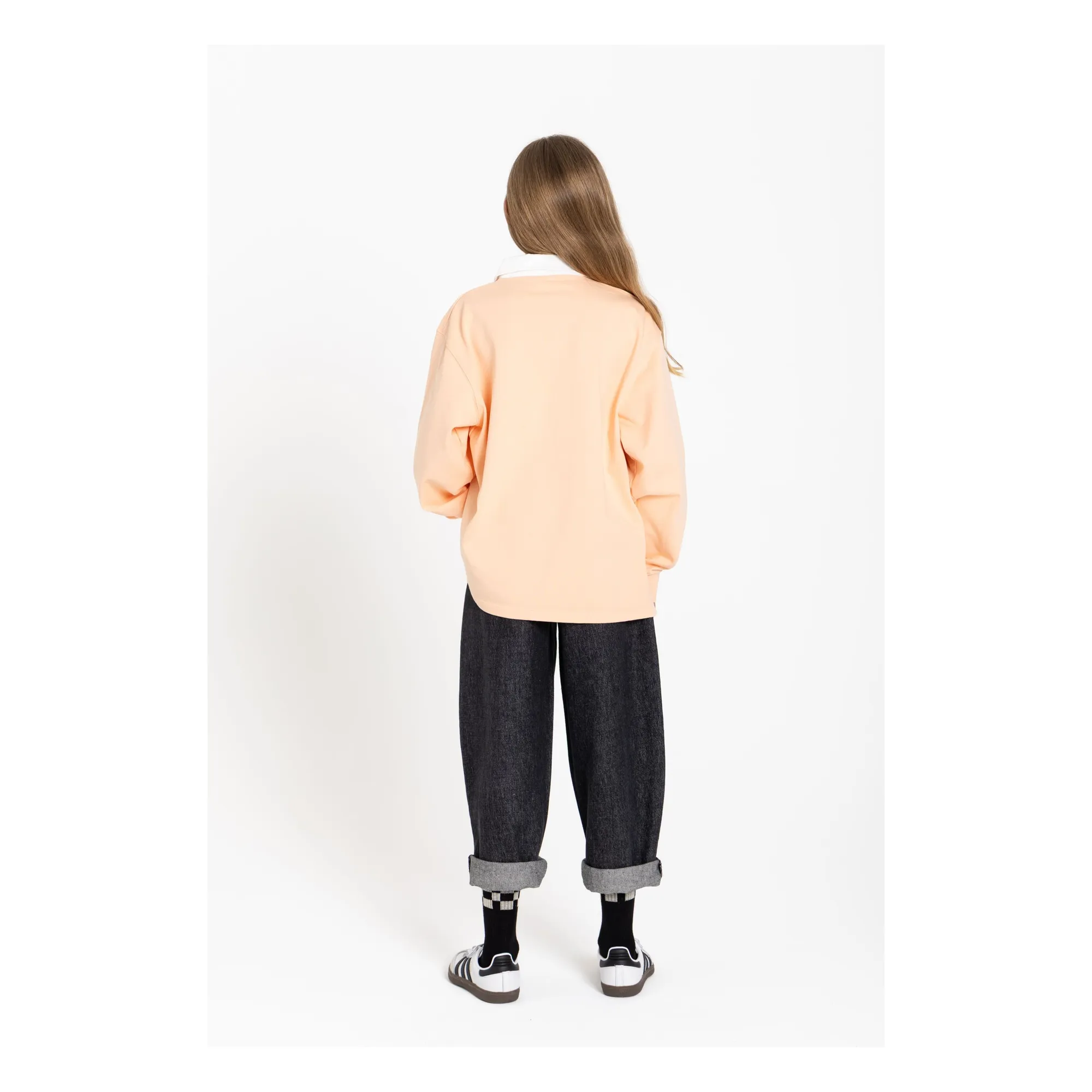 Polo Millie Rayé Coton Bio | Rose pêche- Image produit n°8