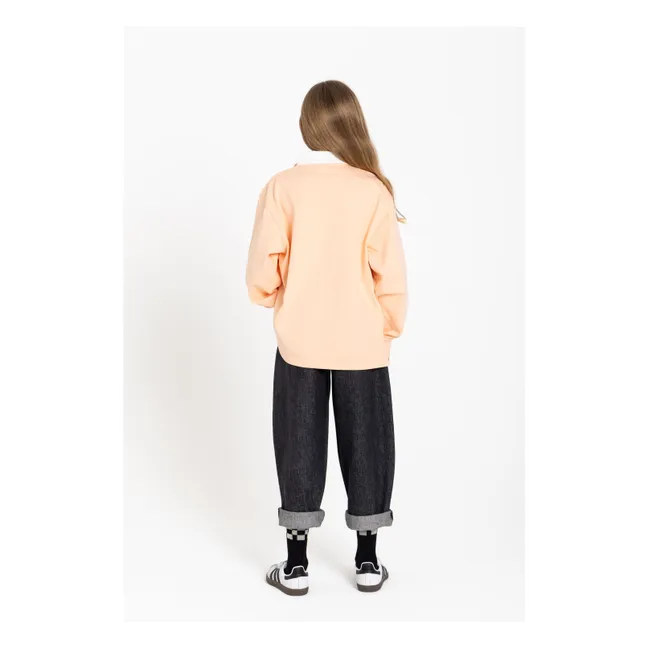 Polo Millie Rayé Coton Bio | Rose pêche