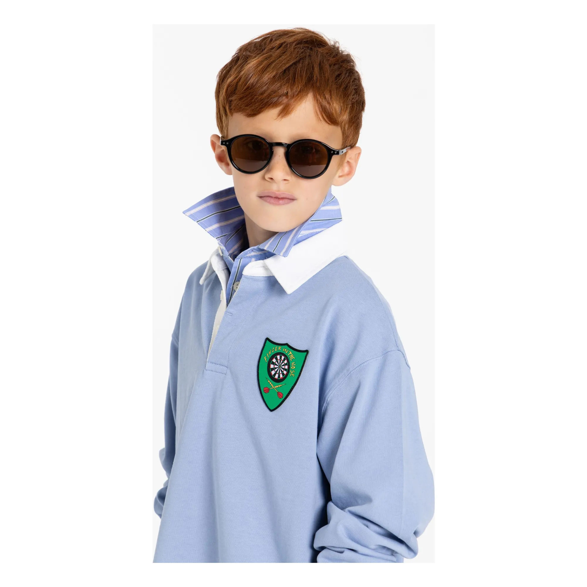 Polo Ezra Rayé Coton Bio | Bleu Acier- Image produit n°10