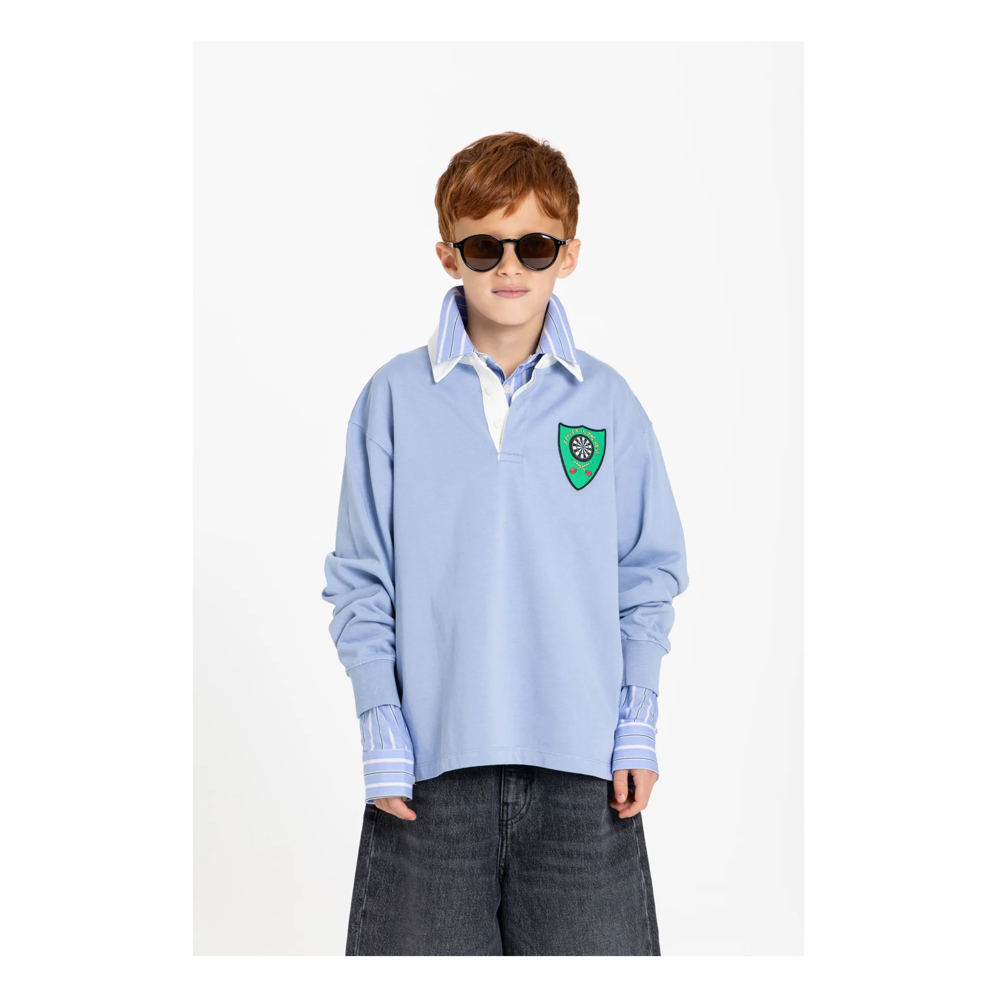 Polo Ezra Rayé Coton Bio | Bleu Acier- Image produit n°7