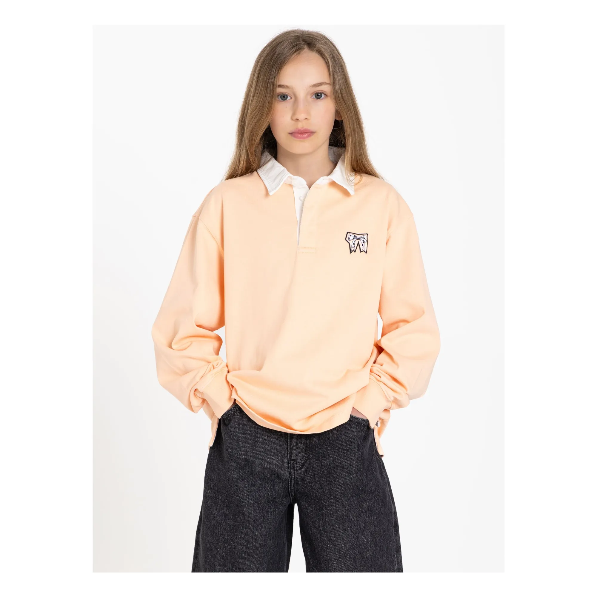 Polo Millie Rayé Coton Bio | Rose pêche- Image produit n°2