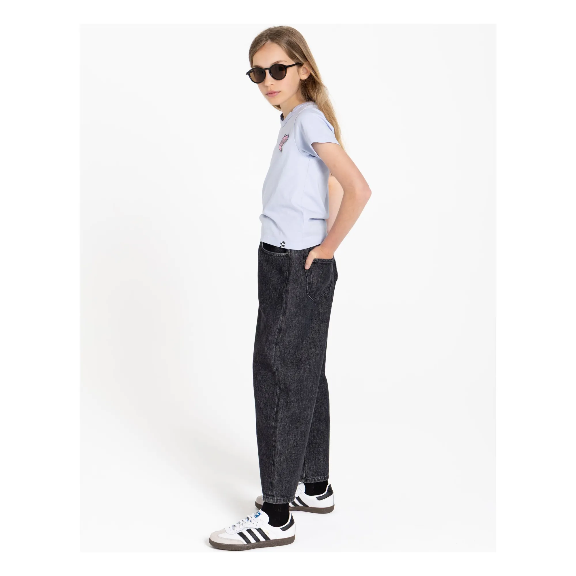 T-shirt Enid Coton Bio | Bleu Acier- Image produit n°6