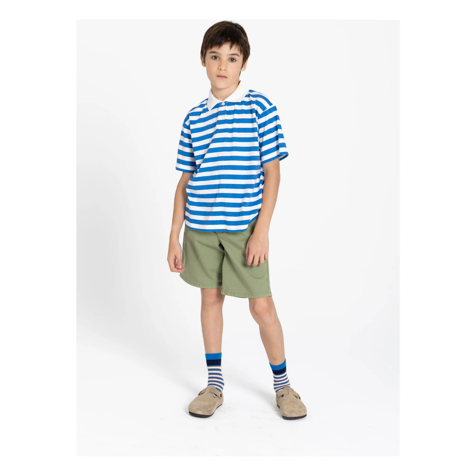 Polo Tilo Rayé Coton Bio | Bleu roi- Image produit n°6