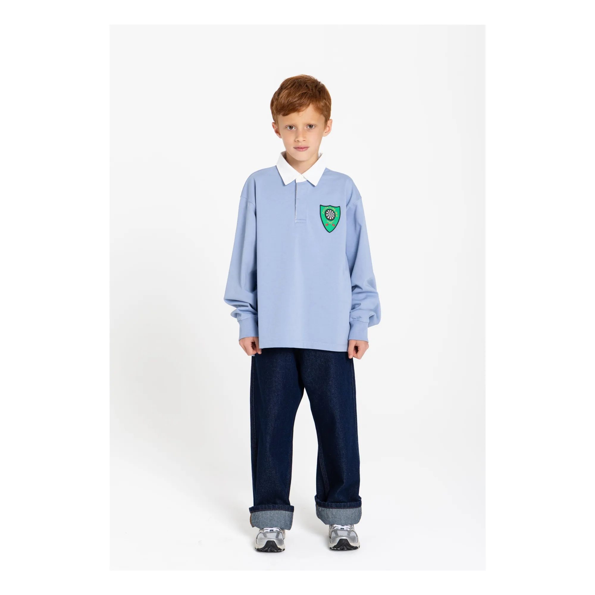 Polo Ezra Rayé Coton Bio | Bleu Acier- Image produit n°2