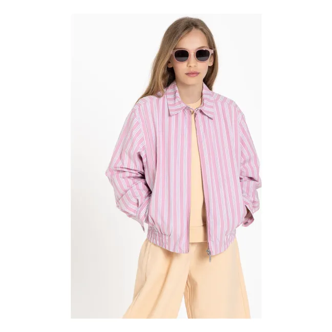Veste Noah Rayée | Vieux Rose