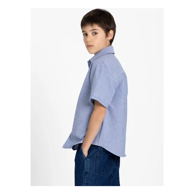 Chemise Paco Rayée | Bleu Glacier