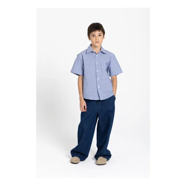 Camisa de rayas Paco | Azul Glaciar