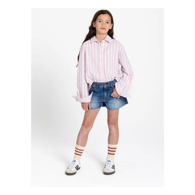 Chemise Courte Crush Rayée | Rose pâle