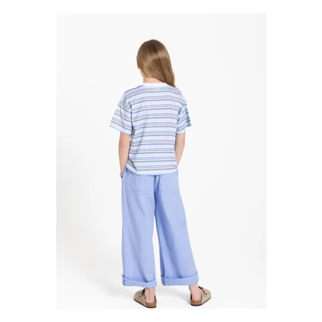 T-shirt Liv Rayé Coton Bio | Bleu pâle
