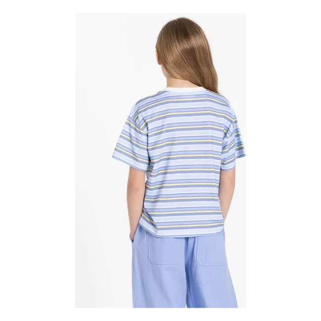 T-shirt Liv Rayé Coton Bio | Bleu pâle