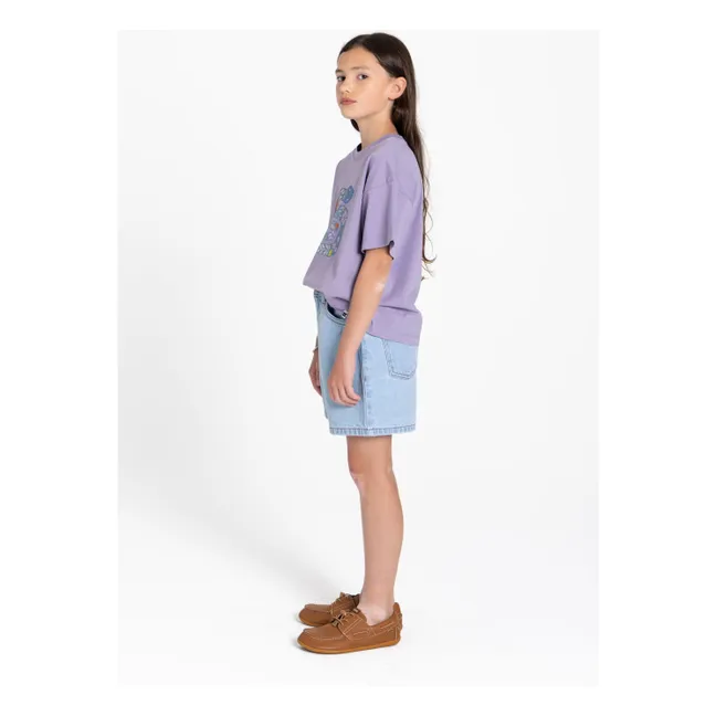 Soor Ploom - Sundae Gingham Organic Cotton Gathered T-shirt - Ice