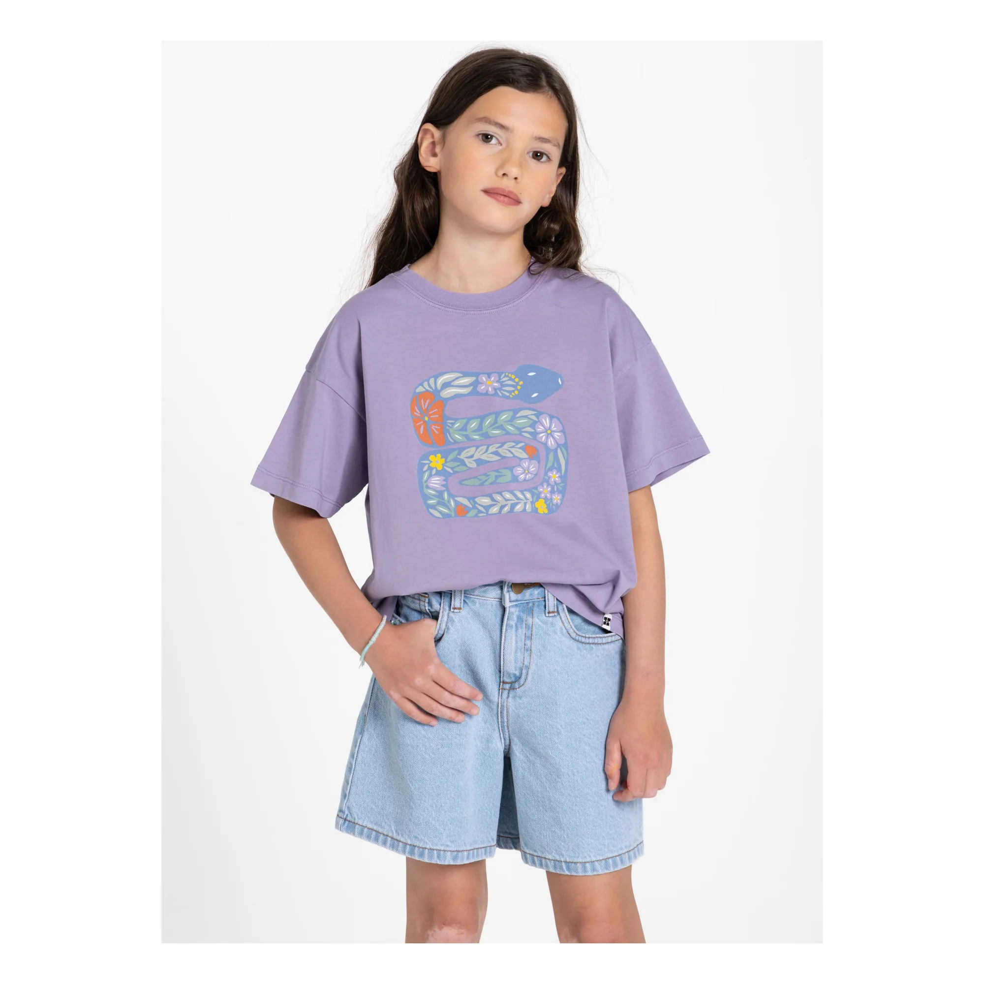 T-shirt Luna Serpent Coton Bio | Lavande- Image produit n°1