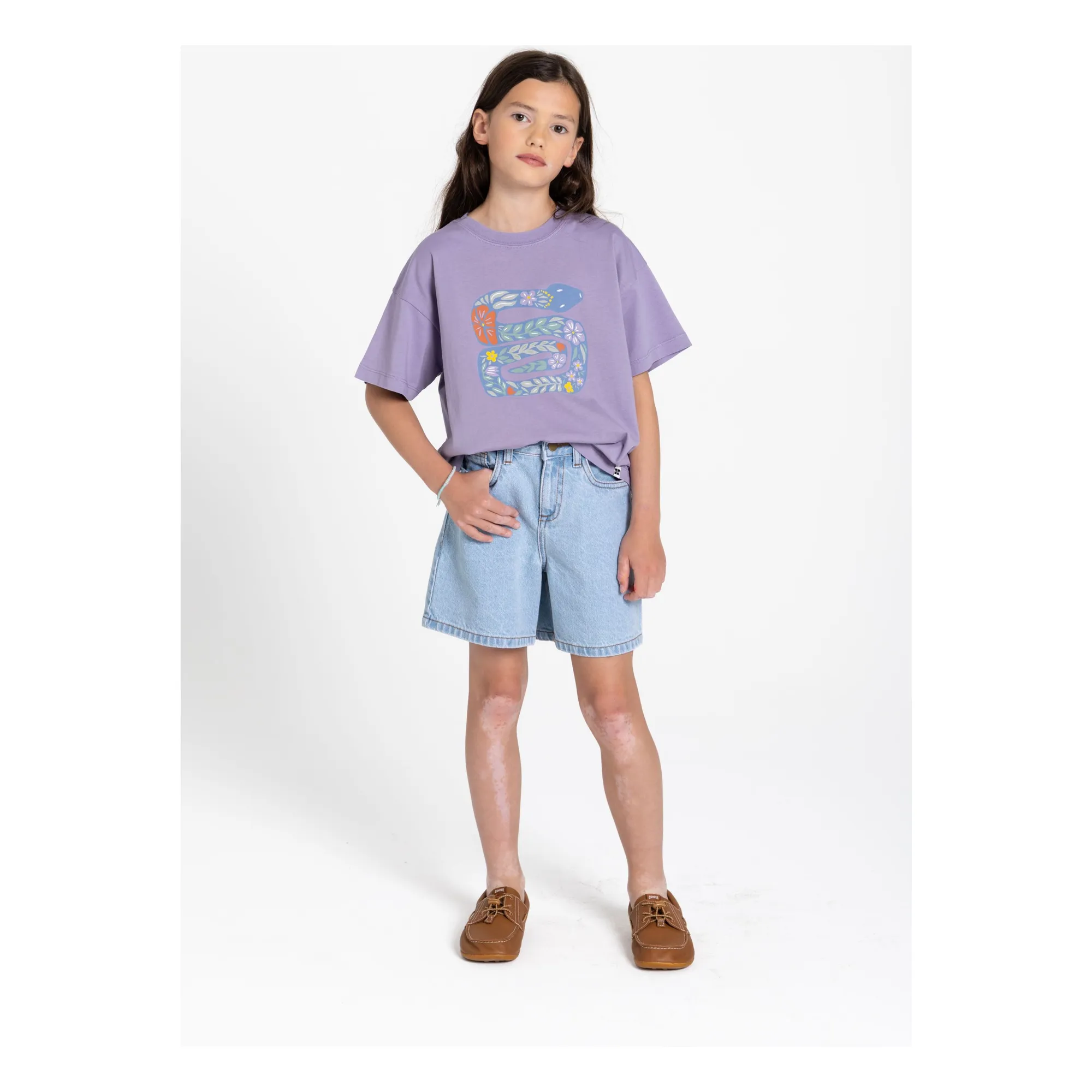 T-shirt Luna Serpent Coton Bio | Lavande- Image produit n°5