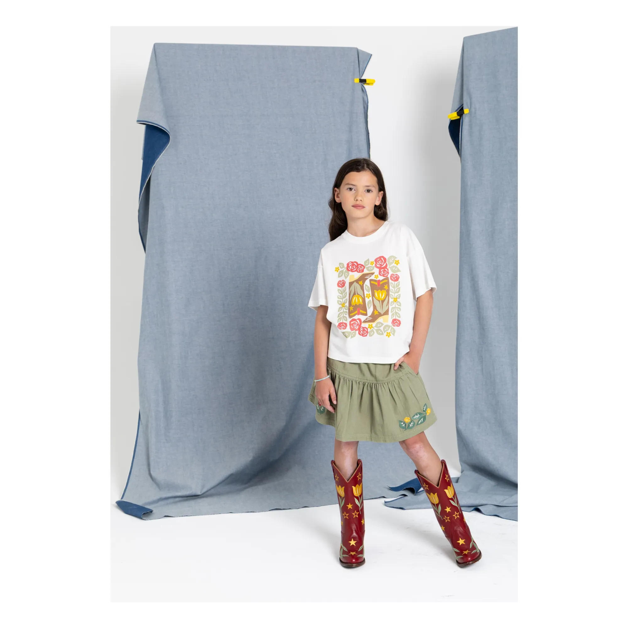 T-shirt Luna Bottes Coton Bio | Blanc- Image produit n°1