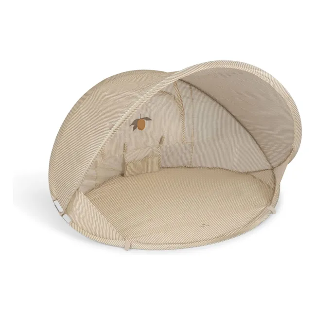 Petite tente de plage pop up Tea Stripe | Beige