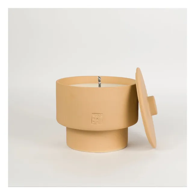 Bougie d'extérieur avec couvercle parfum neutre June Ibiza Three  | Terracotta