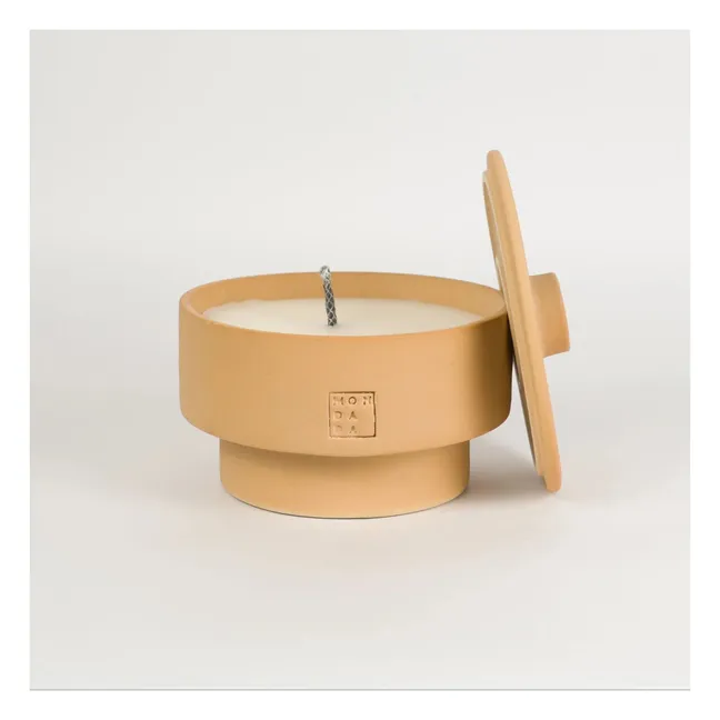 Bougie d'extérieur avec couvercle parfum neutre June Ibiza Two  | Terracotta
