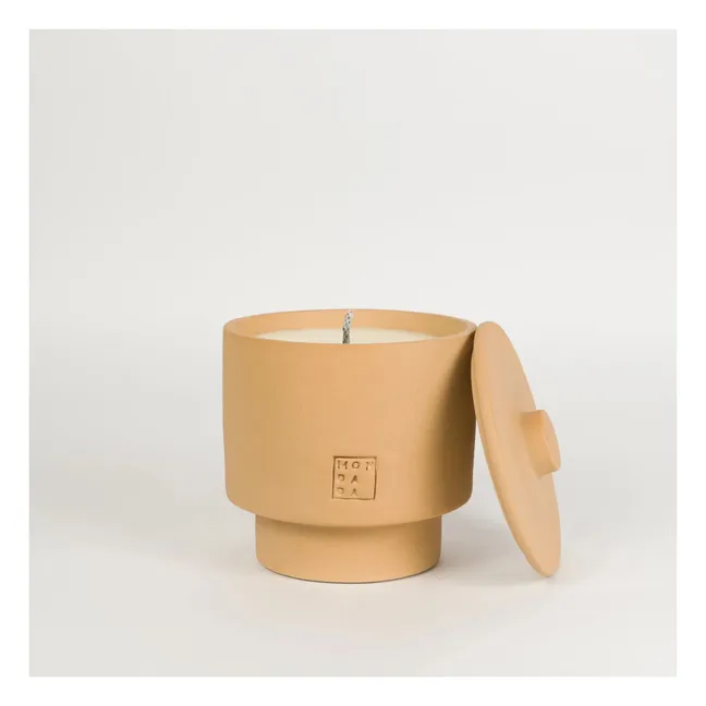 Bougie d'extérieur avec couvercle parfum neutre June Ibiza One  | Terracotta