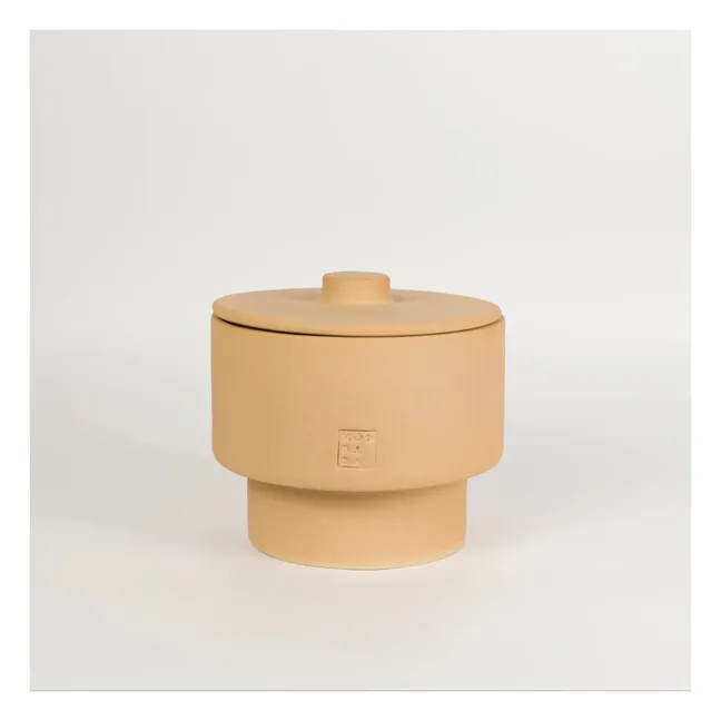 Bougie d'extérieur avec couvercle parfum neutre June Ibiza Three  | Terracotta