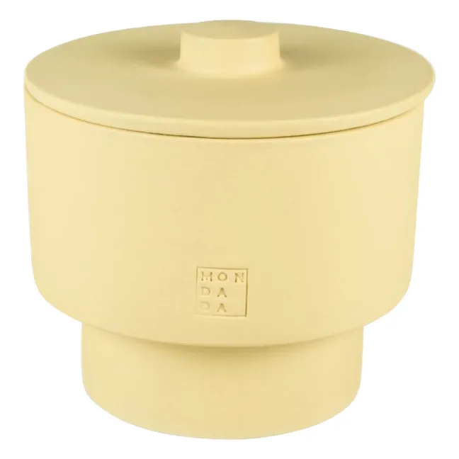 Vela de exterior June Sahara Three con funda, fragancia neutra | Amarillo palo