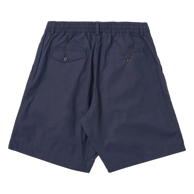 Short Plissé Poplin | Bleu marine