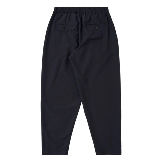 Pantalon Plissé Tropical Suiting | Bleu foncé