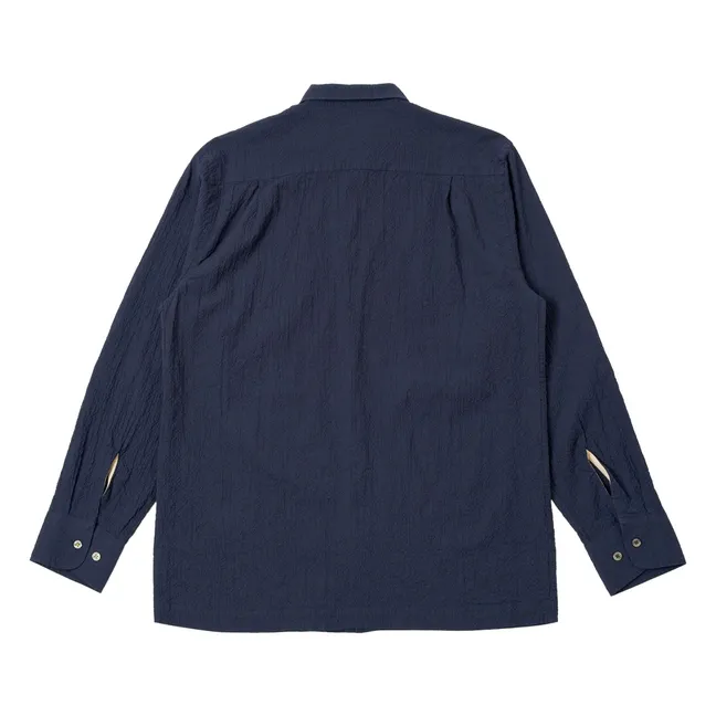 Camisa Lucky Seersucker | Azul Marino