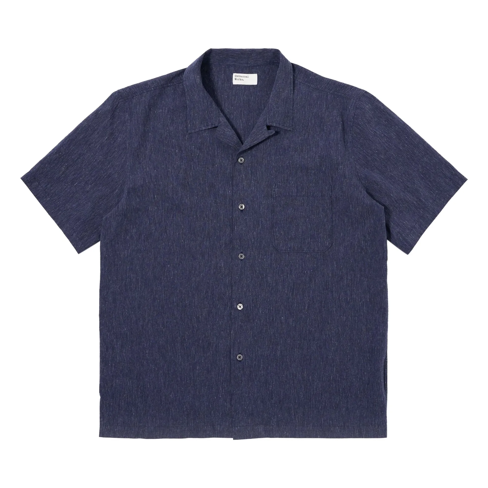 Universal Works Navy Blue Road Sido Linen Shirt