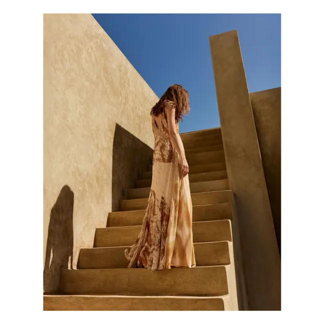 Robe Samsam Métallisée Soie | Beige