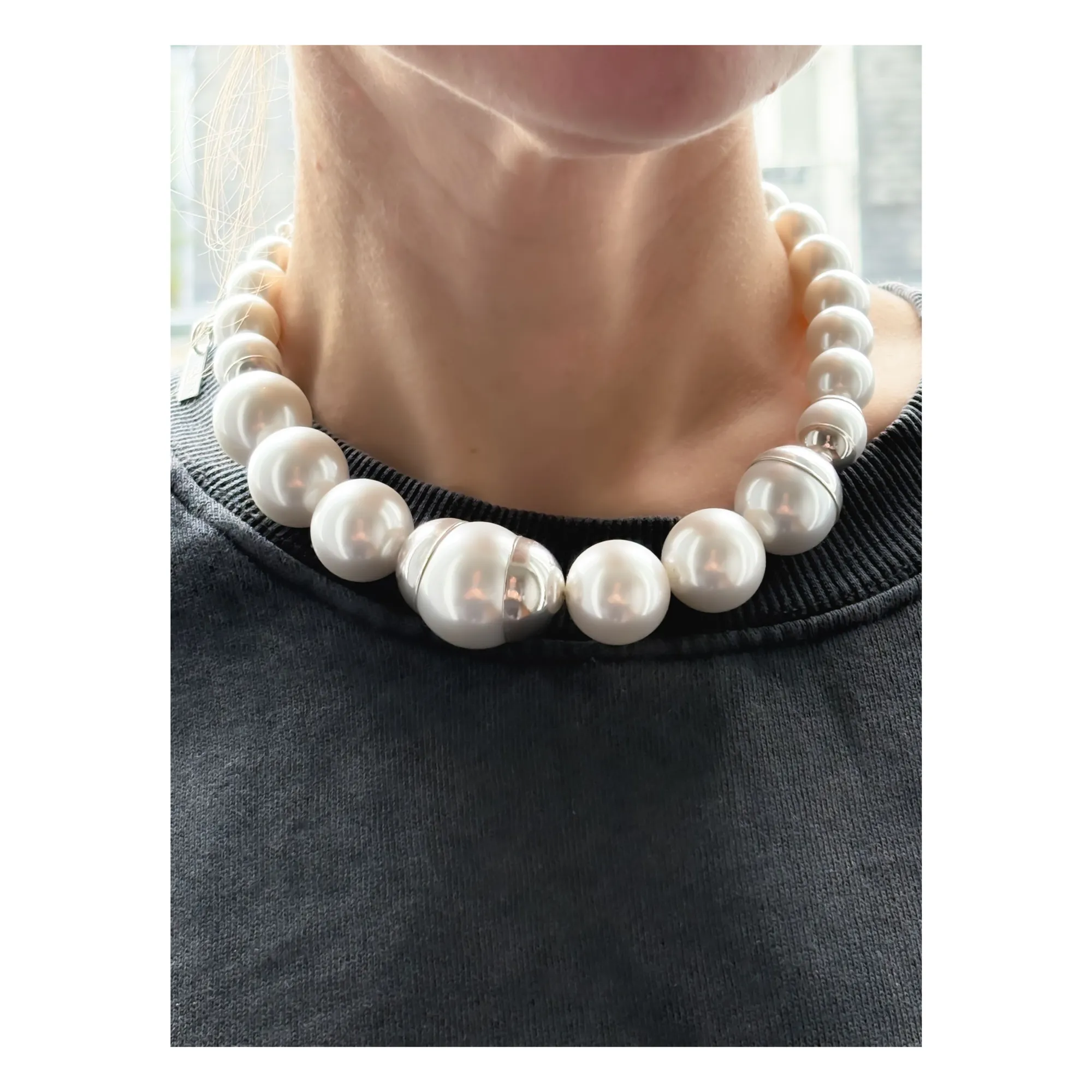 Collier Perles Montera | Argenté- Image produit n°2