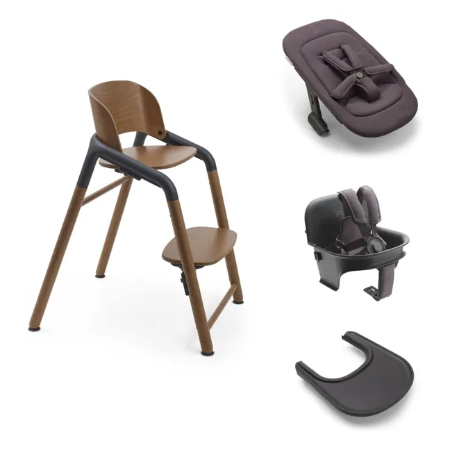 Chaise haute Bugaboo Giraffe 4 en 1 | Bois foncé