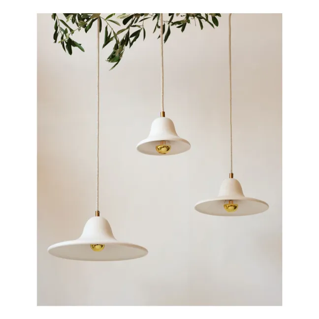 Suspension céramique brute Gigaro | Blanc chaud